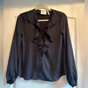 L’Academie Black Silk Top XS